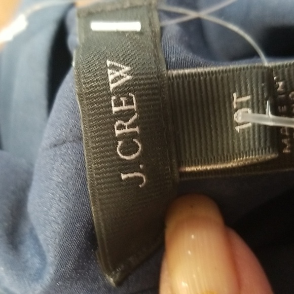 J. Crew 100% Silk Twist Back Slip Sheath Dress 10T Wedding Evening Vacation Navy - Picture 5 of 8